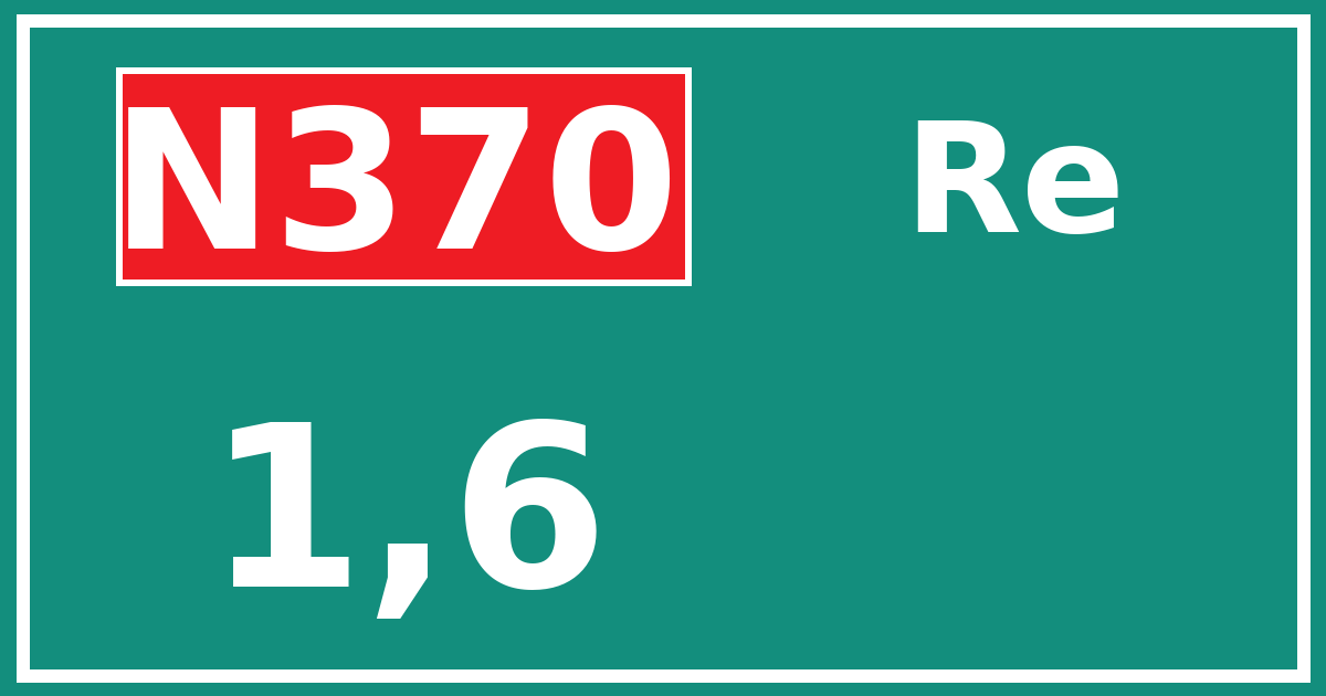 Hectometerbord N370 1,6 zijde Re