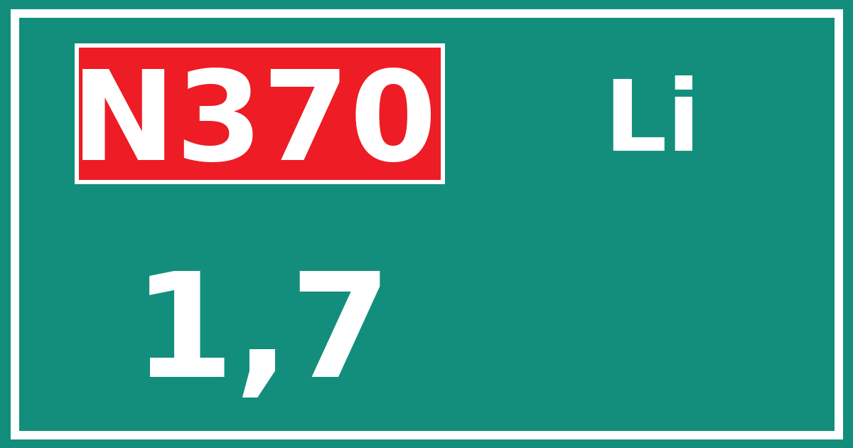 Hectometerbord N370 1,7 zijde Li