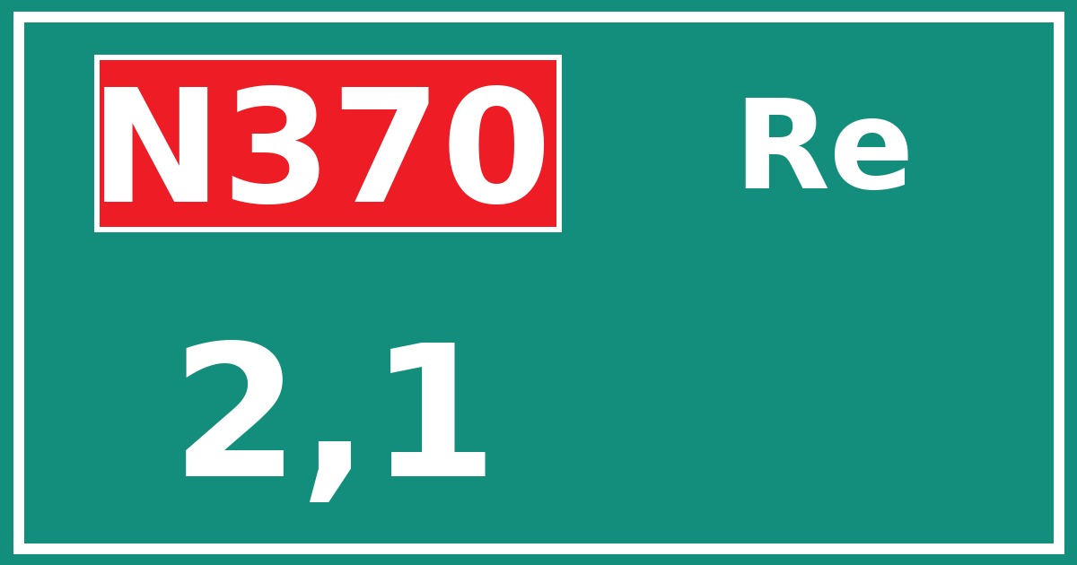Hectometerbord N370 2,1 zijde Re