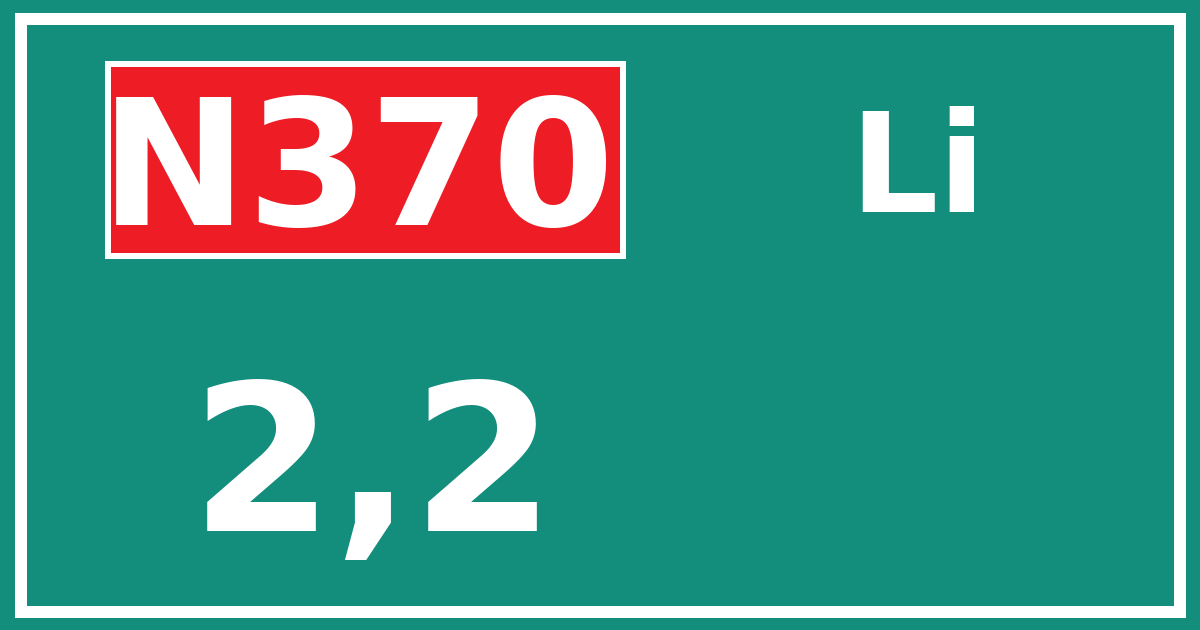 Hectometerbord N370 2,2 zijde Li