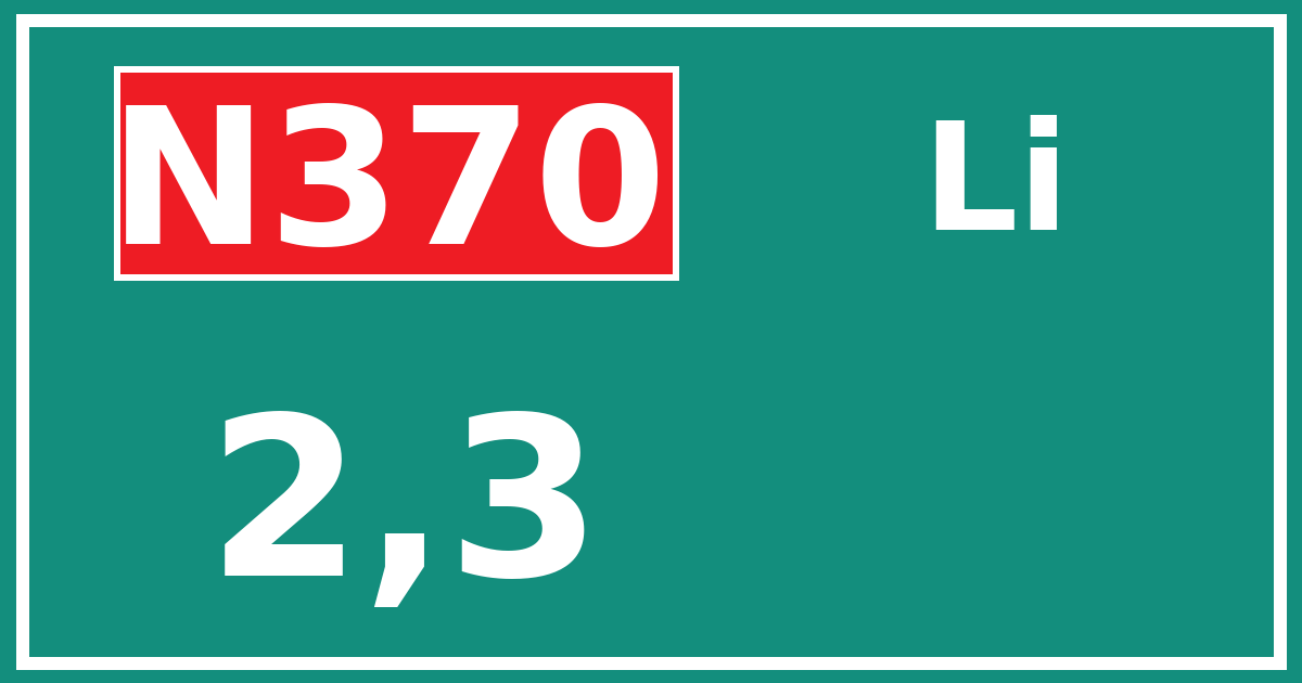 Hectometerbord N370 2,3 zijde Li