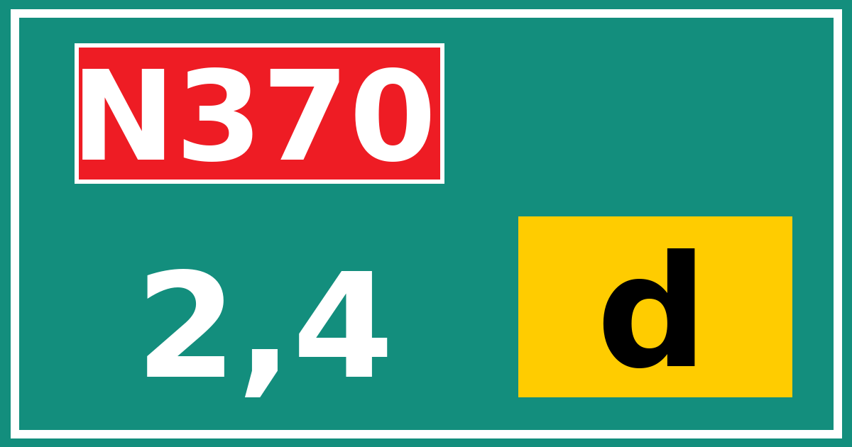 Hectometerbord N370 2,4 letter d