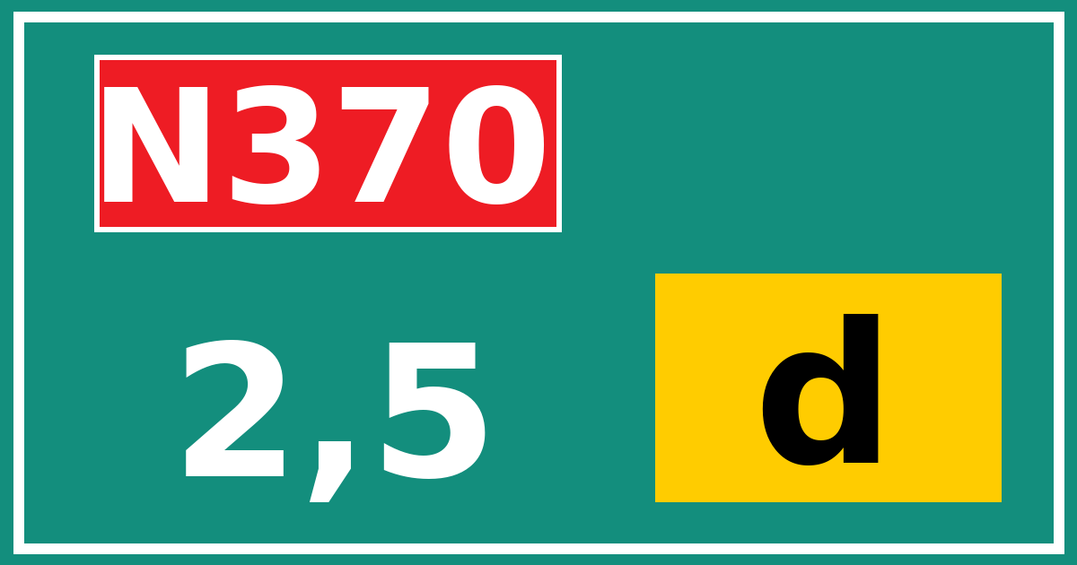 Hectometerbord N370 2,5 letter d