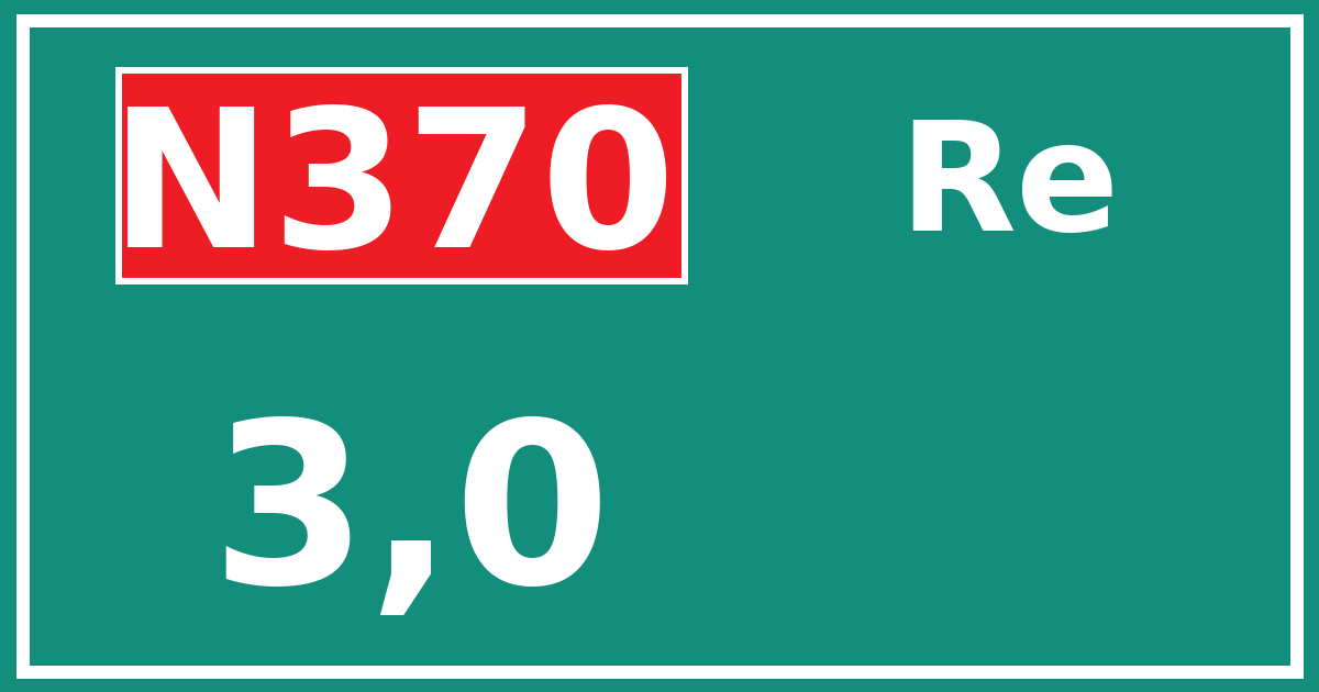 Hectometerbord N370 3,0 zijde Re