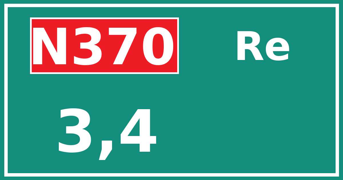 Hectometerbord N370 3,4 zijde Re