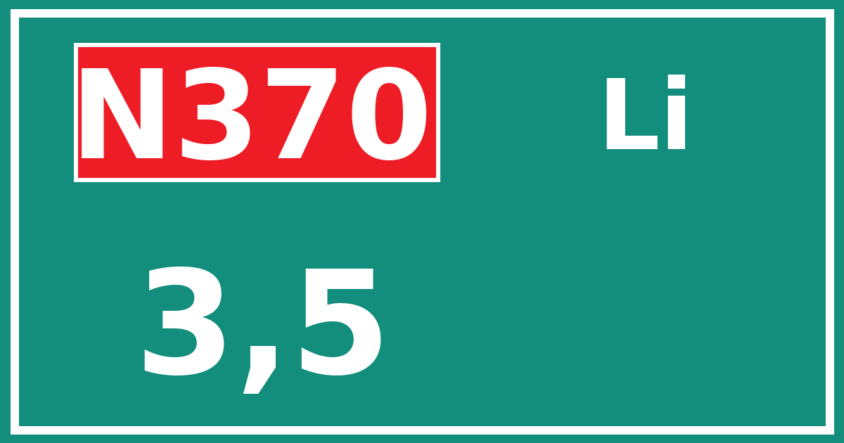 Hectometerbord N370 3,5 zijde Li