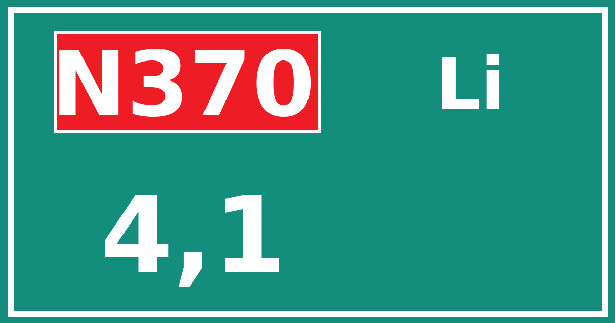 Hectometerbord N370 4,1 zijde Li