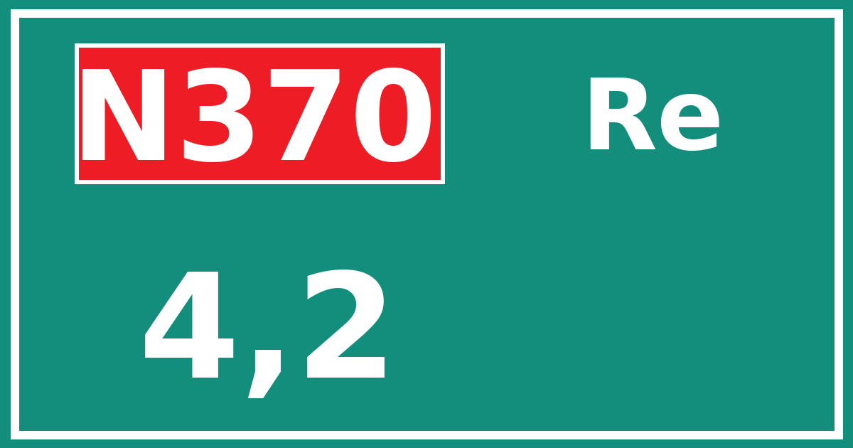 Hectometerbord N370 4,2 zijde Re