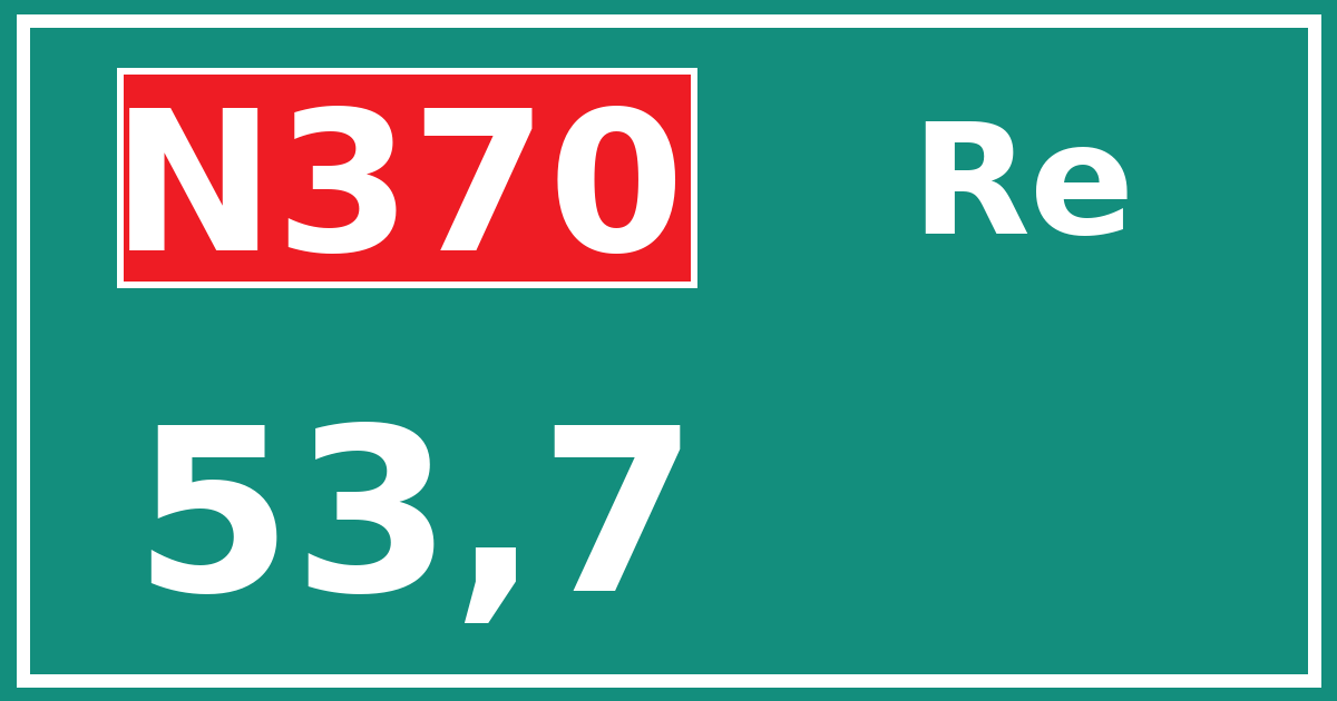 Hectometerbord N370 53,7 zijde Re