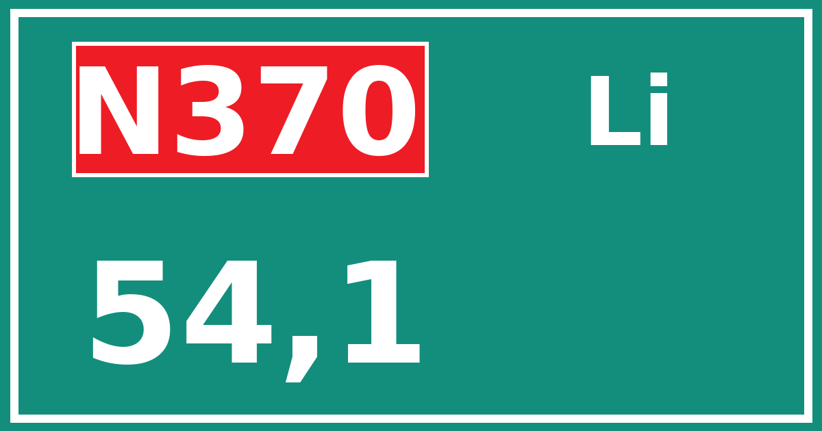 Hectometerbord N370 54,1 zijde Li
