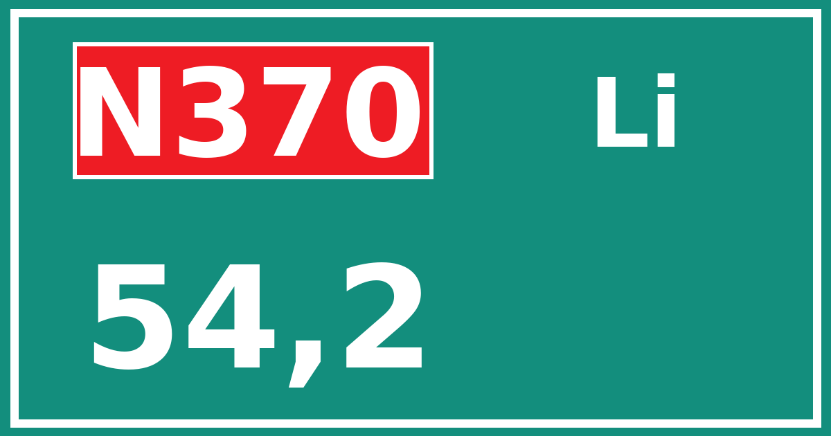 Hectometerbord N370 54,2 zijde Li