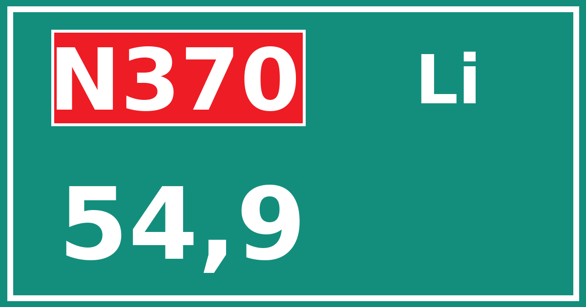 Hectometerbord N370 54,9 zijde Li