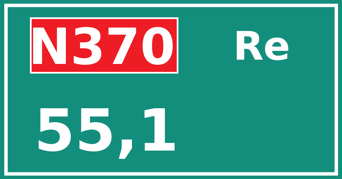 Hectometerbord N370 55,1 zijde Re