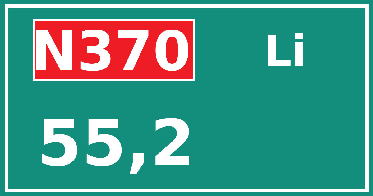 Hectometerbord N370 55,2 zijde Li