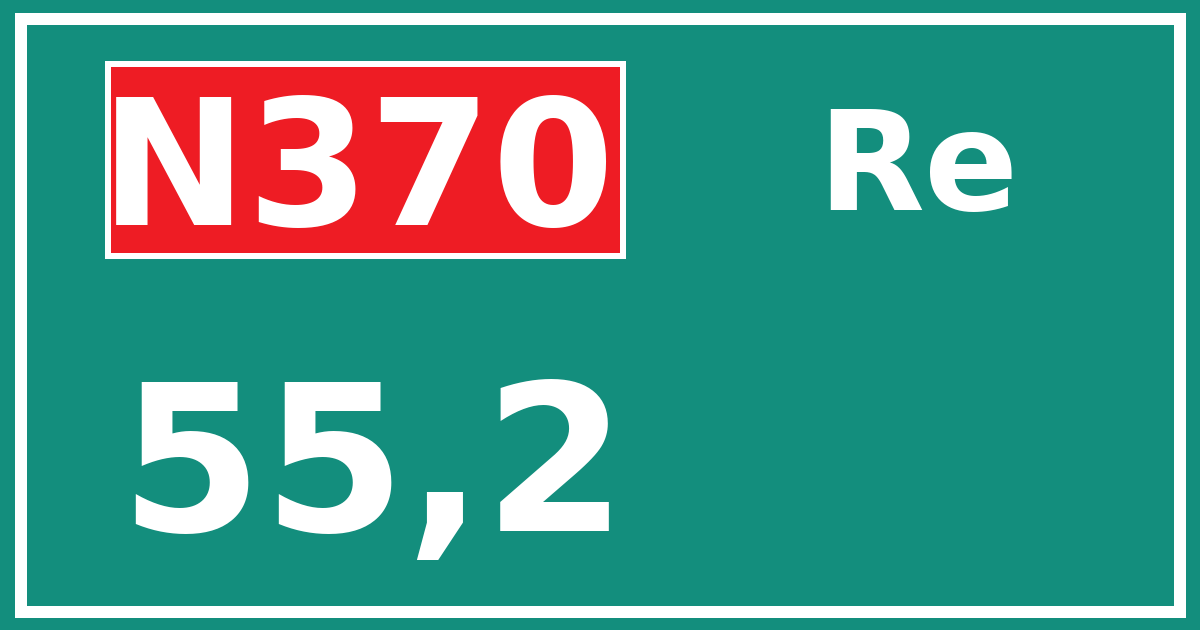 Hectometerbord N370 55,2 zijde Re