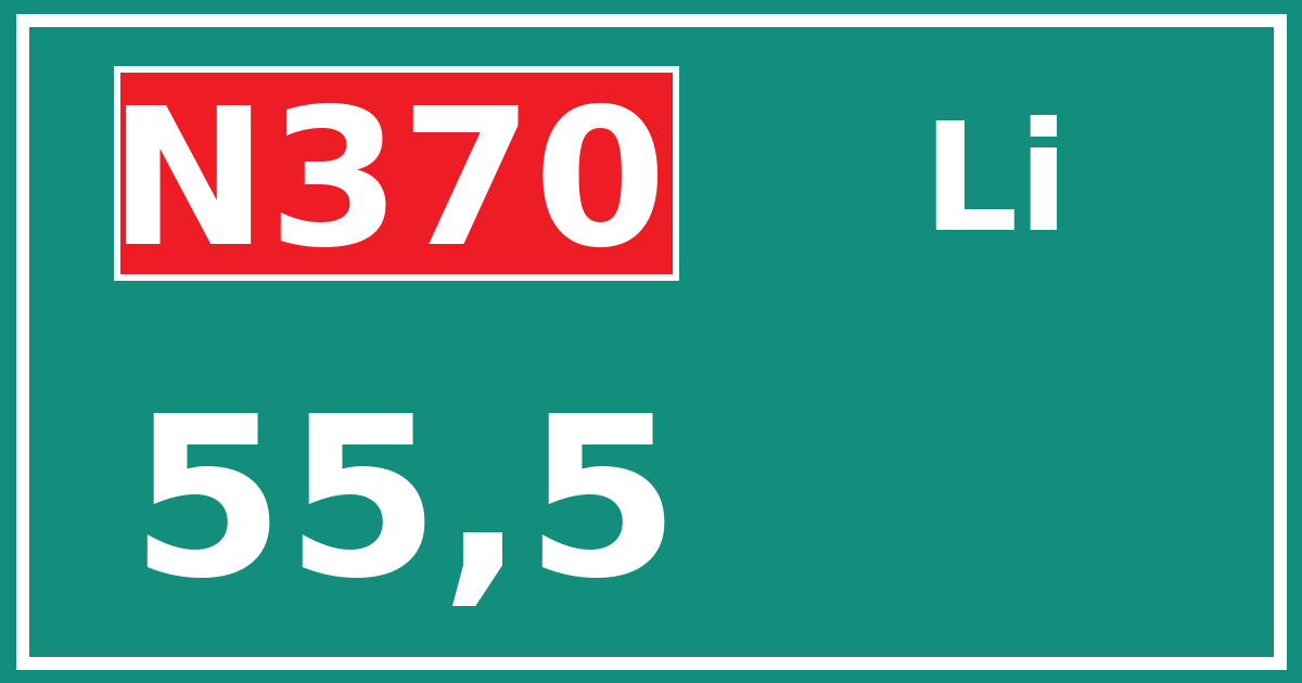 Hectometerbord N370 55,5 zijde Li