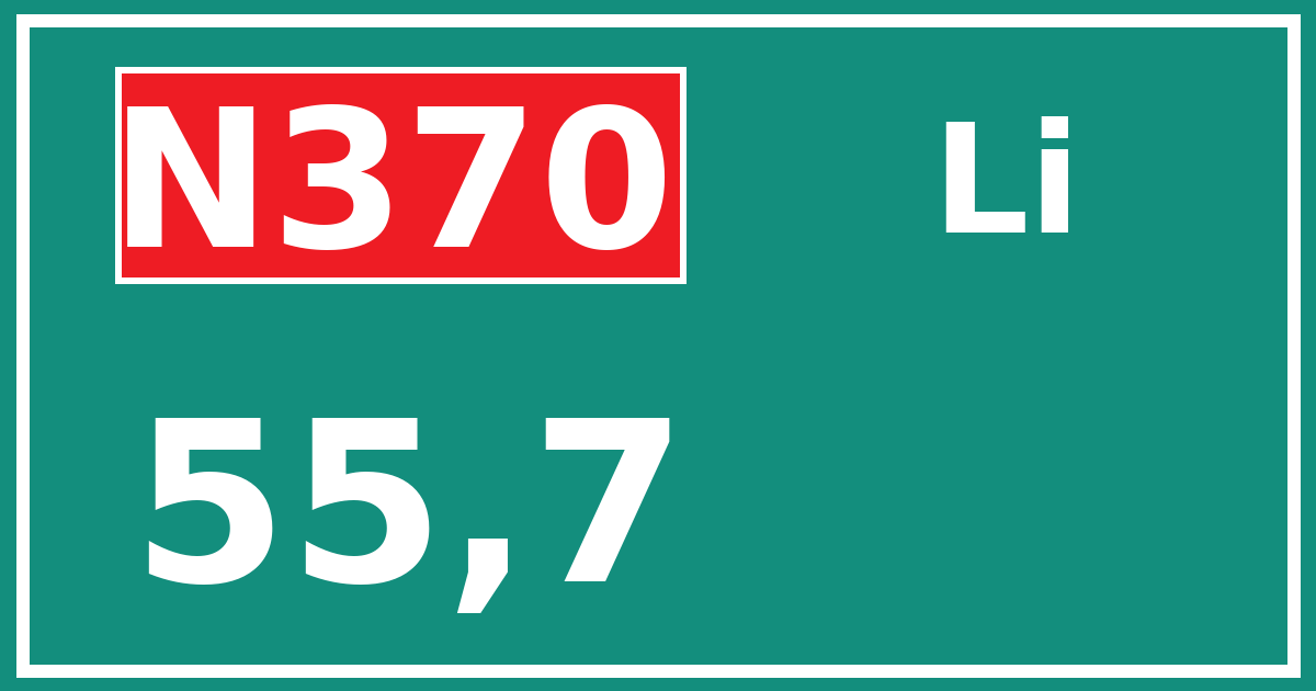 Hectometerbord N370 55,7 zijde Li