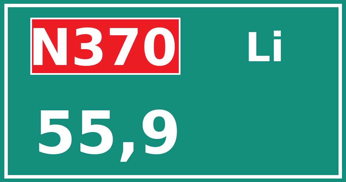 Hectometerbord N370 55,9 zijde Li