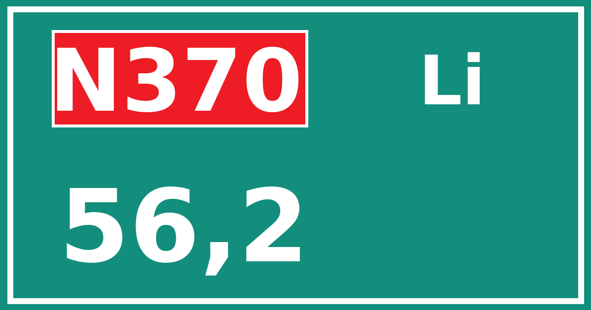Hectometerbord N370 56,2 zijde Li