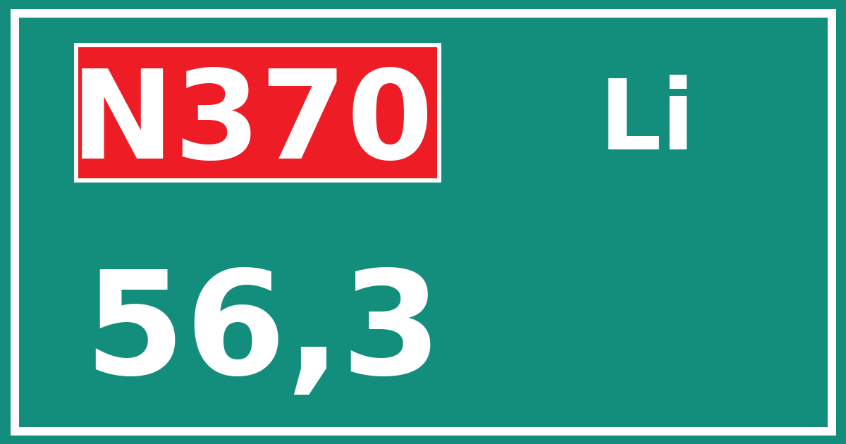 Hectometerbord N370 56,3 zijde Li