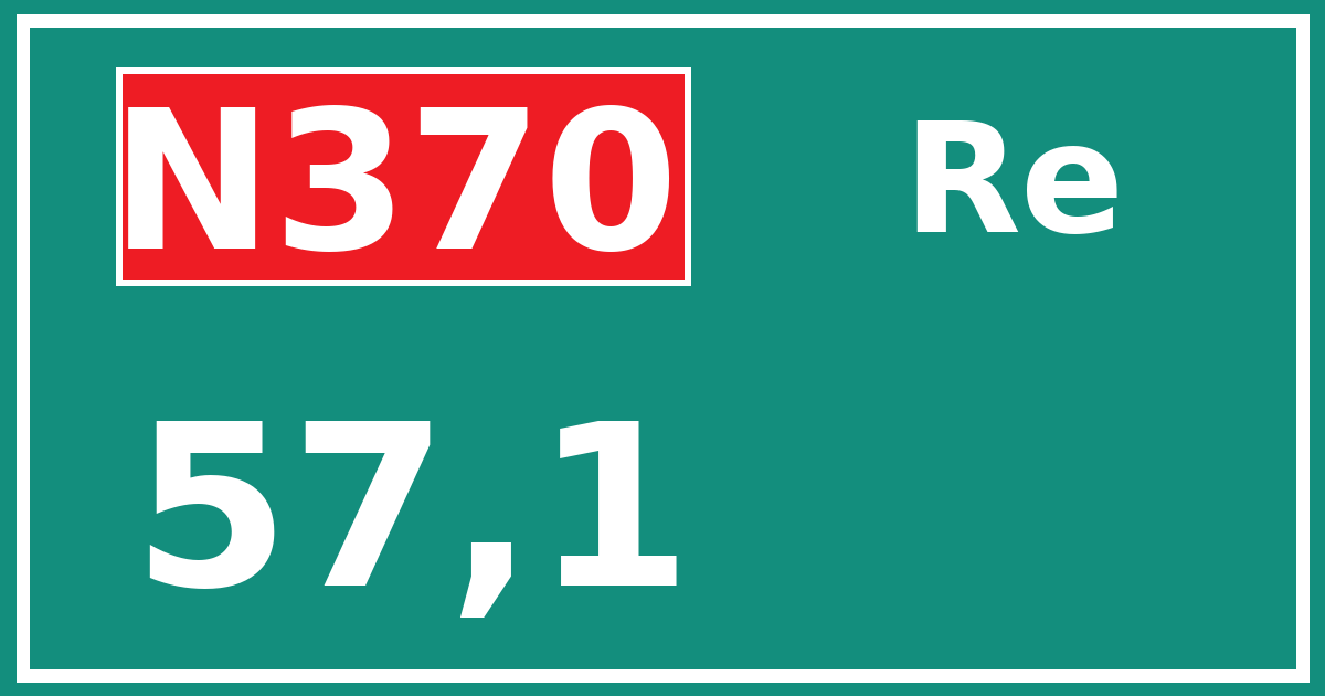 Hectometerbord N370 57,1 zijde Re