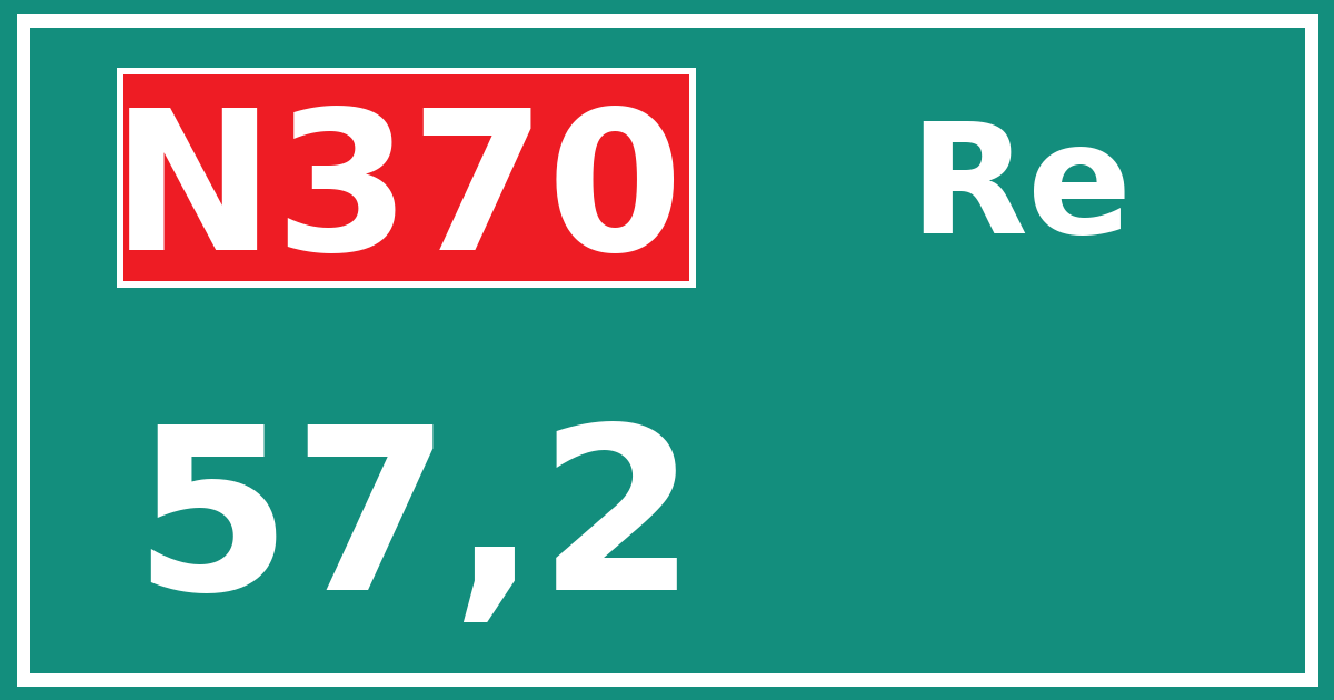 Hectometerbord N370 57,2 zijde Re
