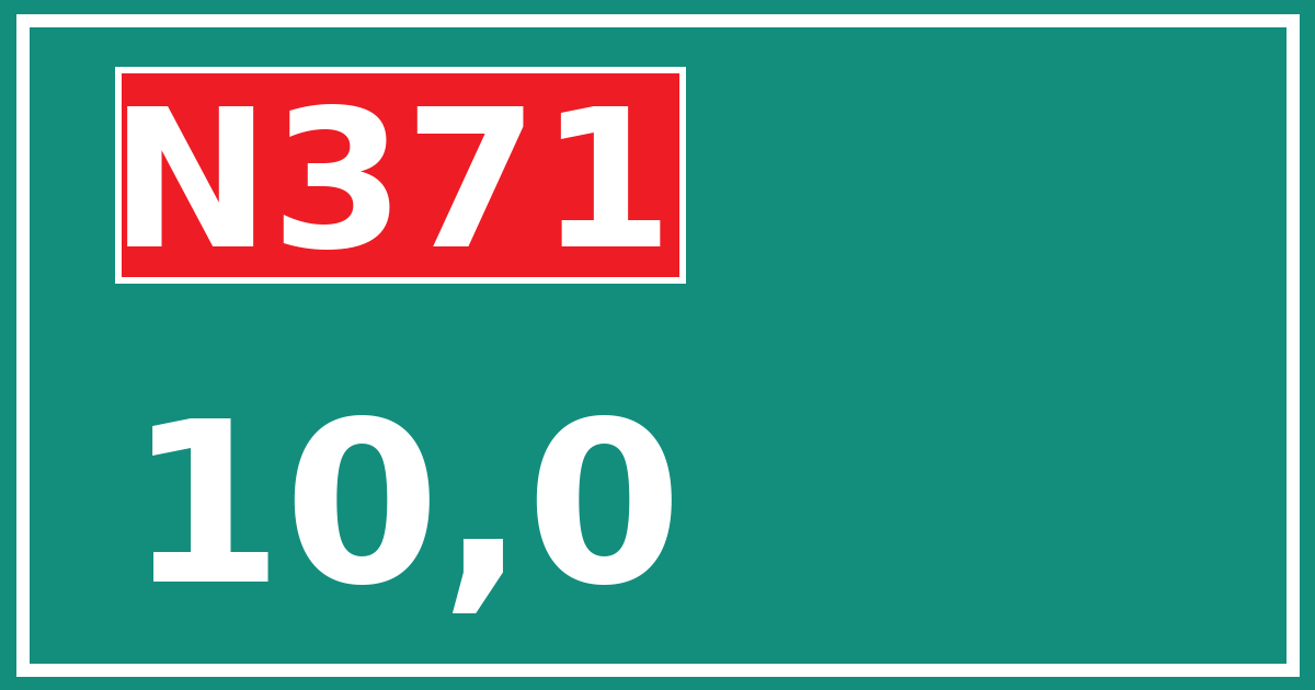 Hectometerbord N371 10,0