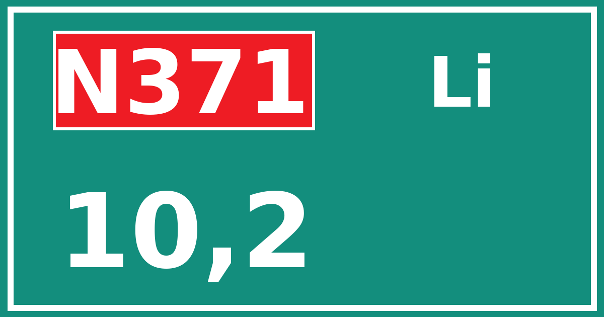 Hectometerbord N371 10,2 zijde Li