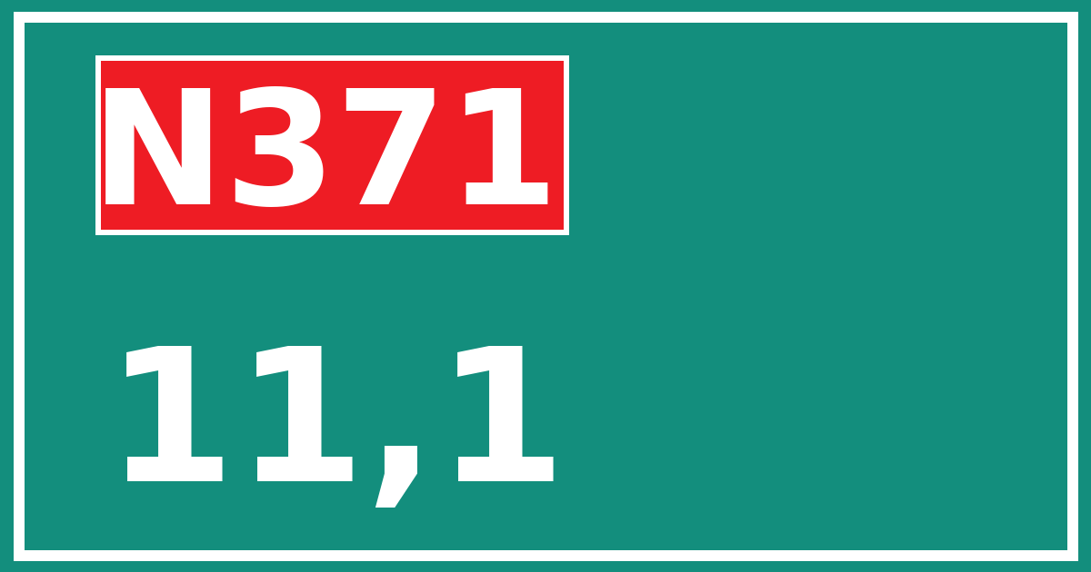 Hectometerbord N371 11,1