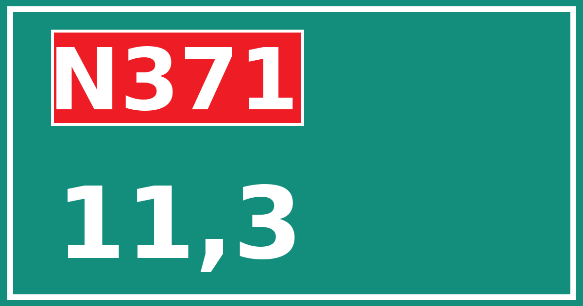 Hectometerbord N371 11,3