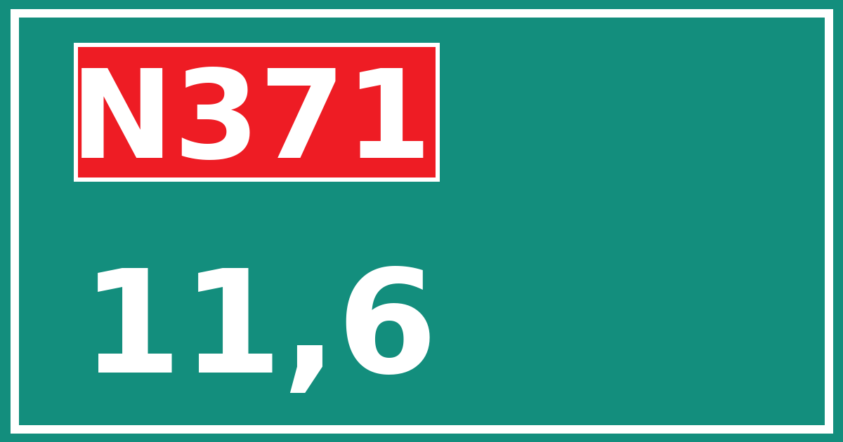 Hectometerbord N371 11,6