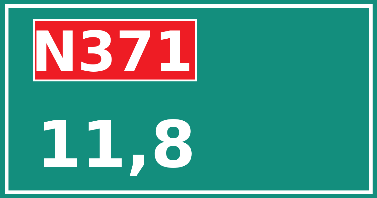 Hectometerbord N371 11,8