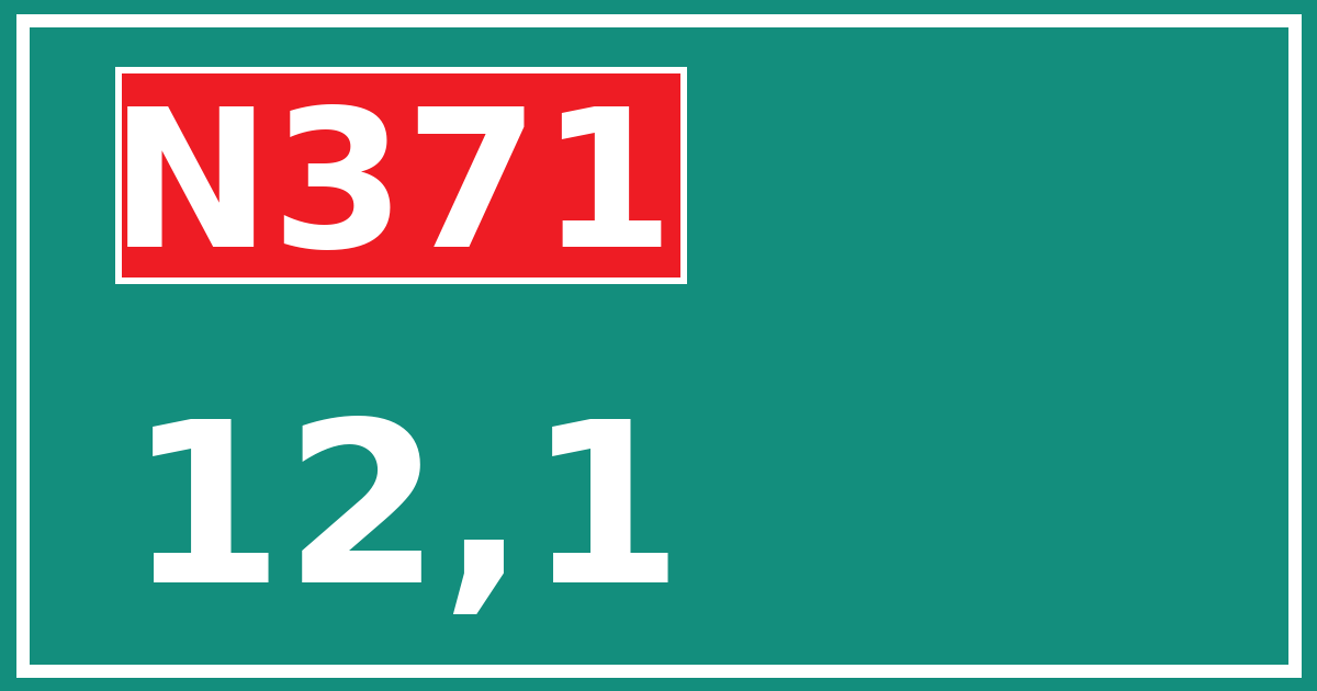 Hectometerbord N371 12,1