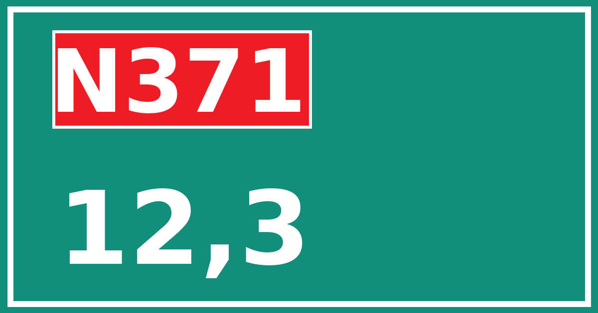 Hectometerbord N371 12,3