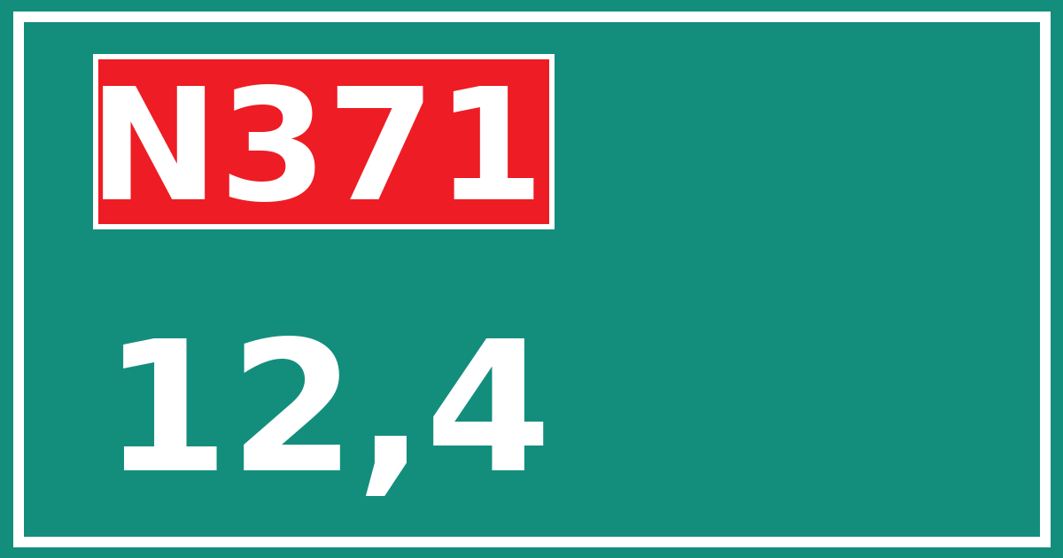 Hectometerbord N371 12,4