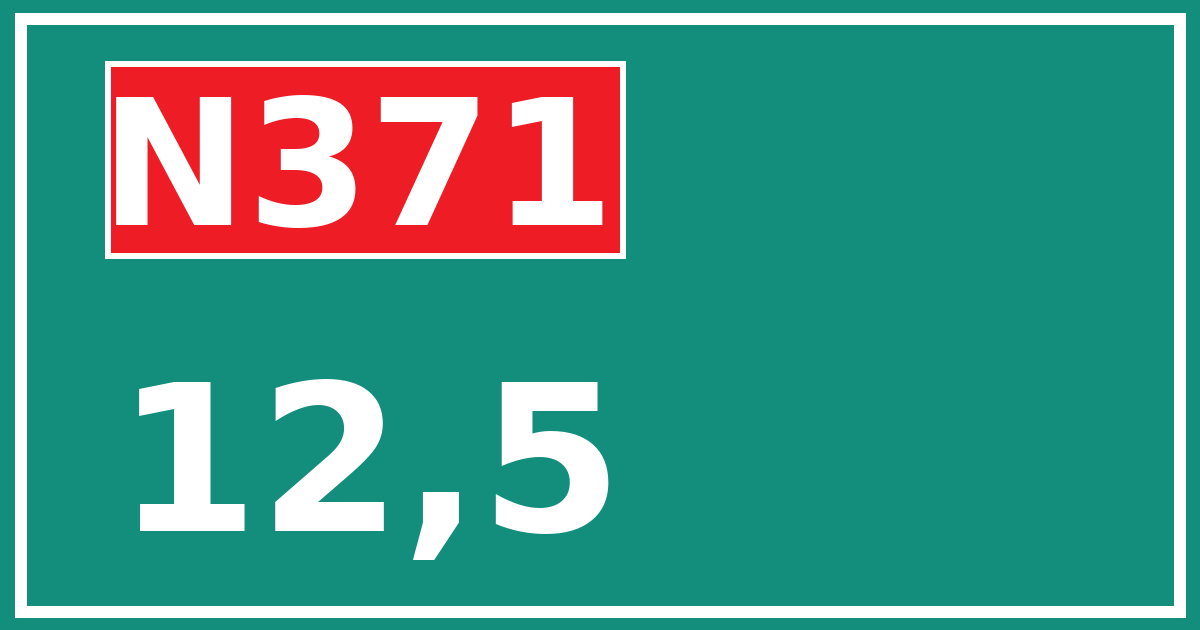 Hectometerbord N371 12,5