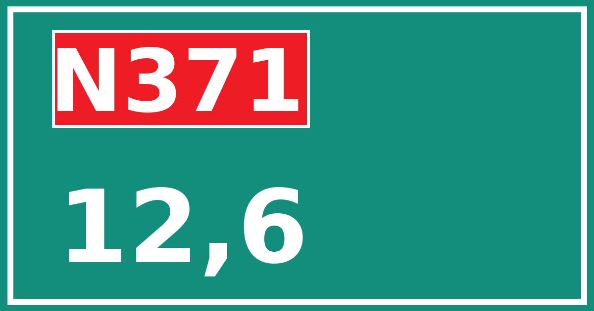 Hectometerbord N371 12,6