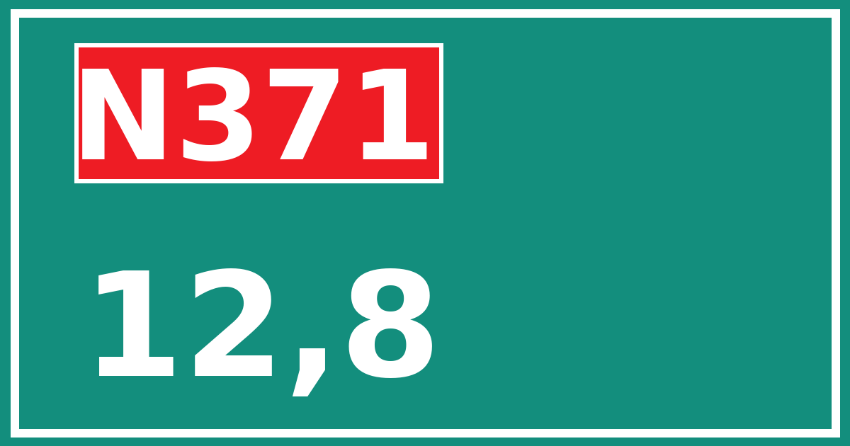 Hectometerbord N371 12,8