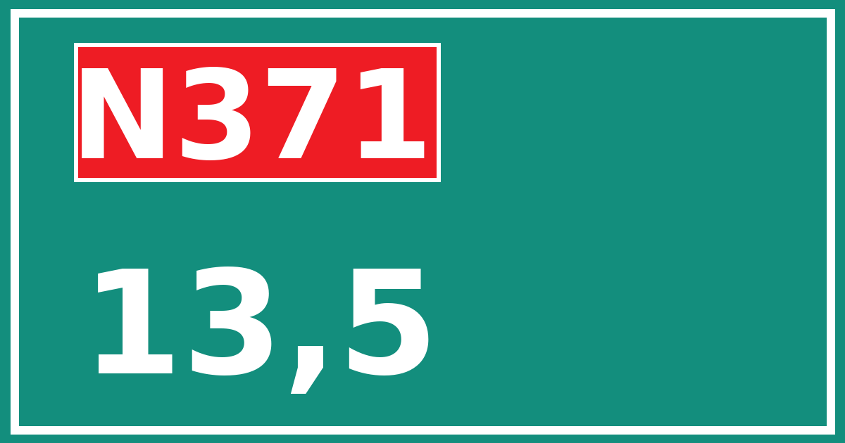 Hectometerbord N371 13,5