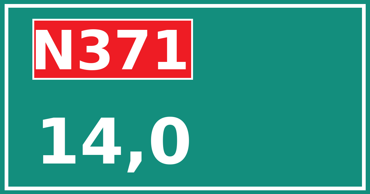 Hectometerbord N371 14,0
