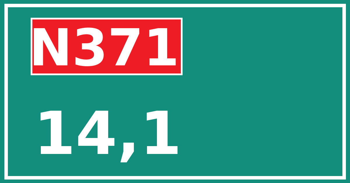 Hectometerbord N371 14,1