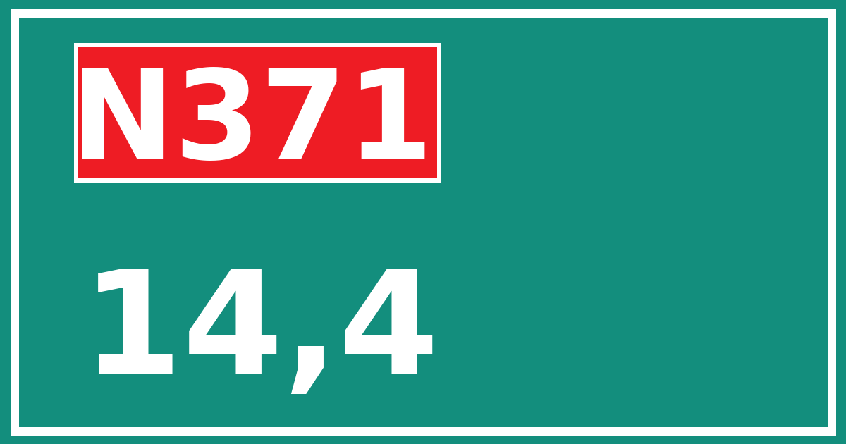 Hectometerbord N371 14,4