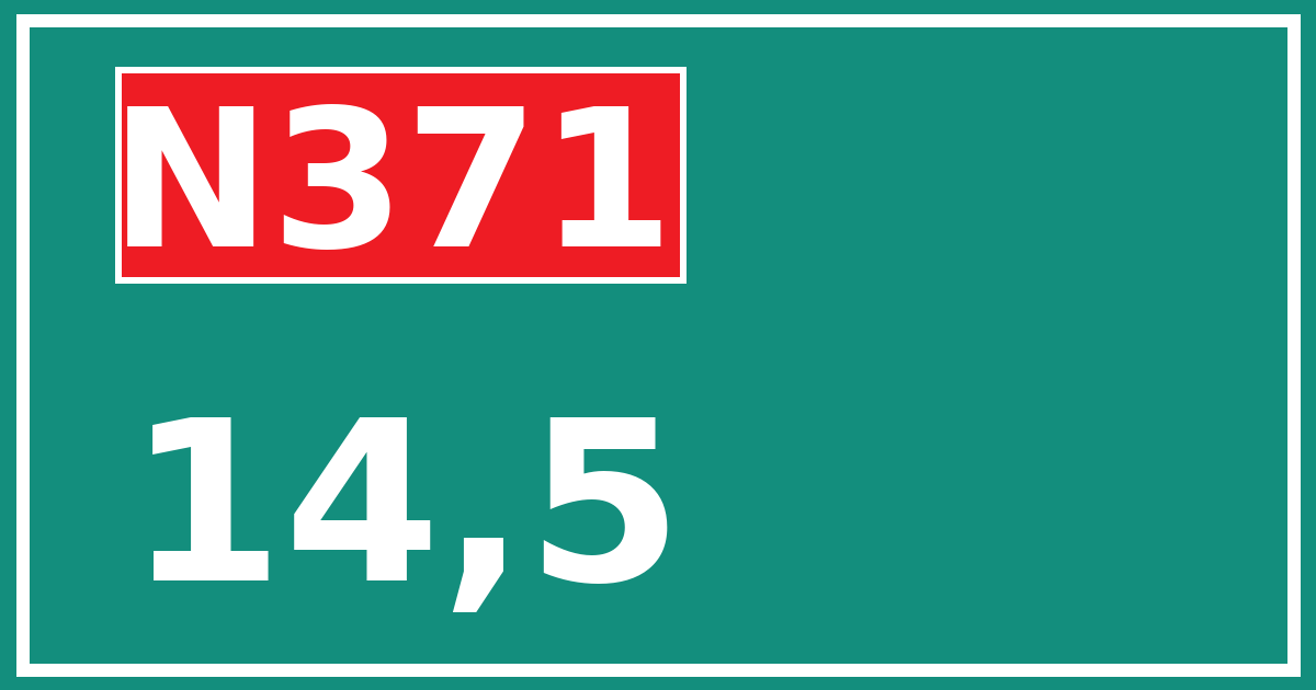Hectometerbord N371 14,5