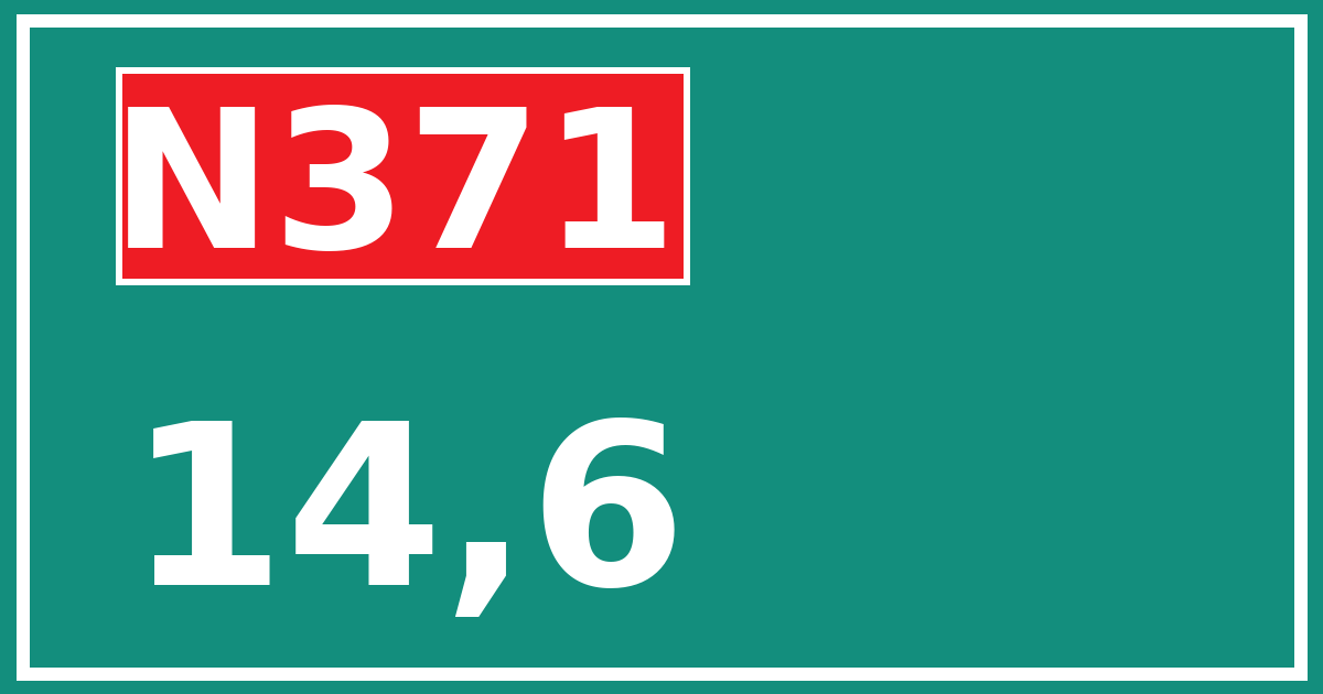 Hectometerbord N371 14,6