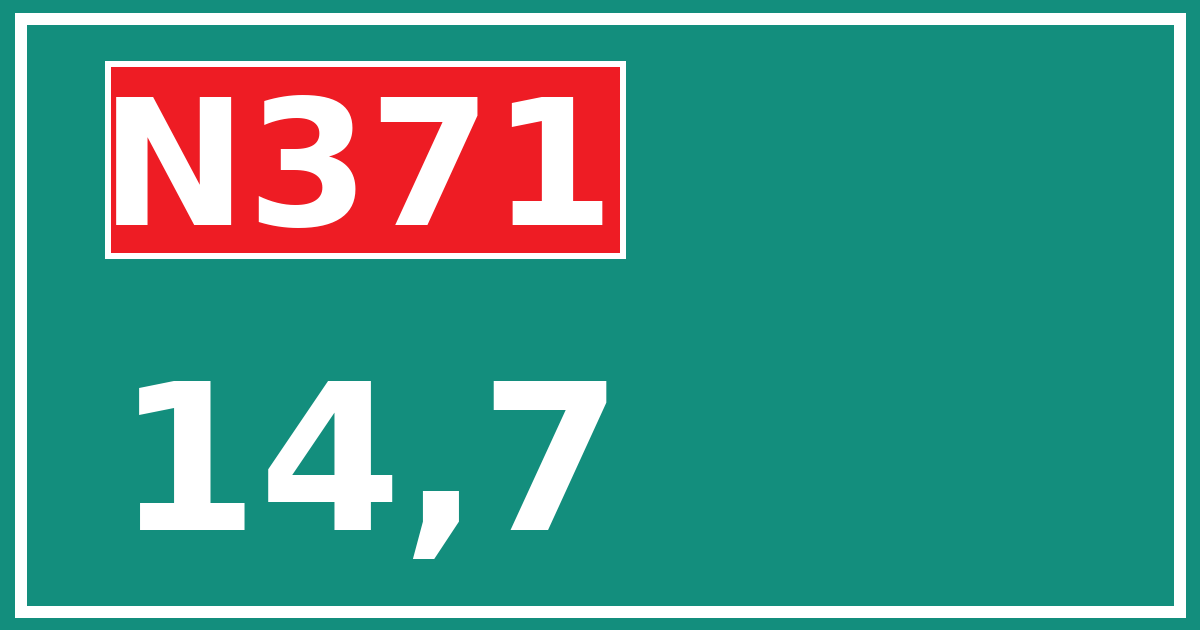 Hectometerbord N371 14,7