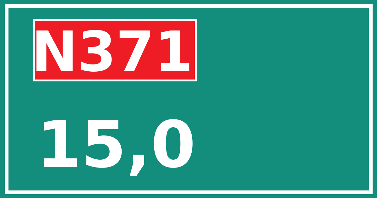 Hectometerbord N371 15,0