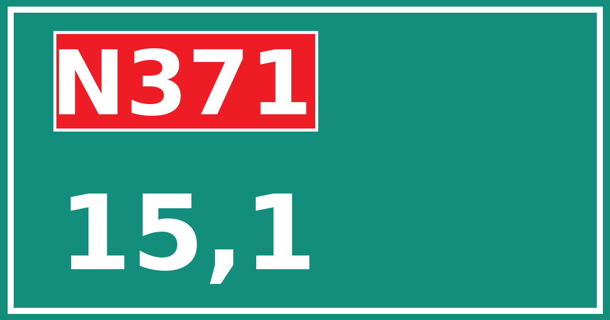Hectometerbord N371 15,1