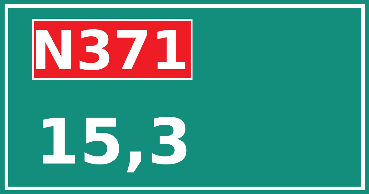 Hectometerbord N371 15,3