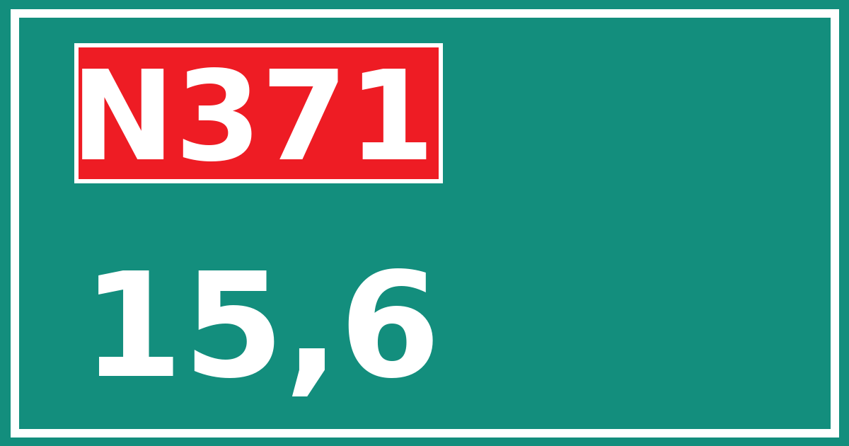 Hectometerbord N371 15,6