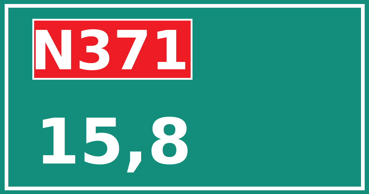 Hectometerbord N371 15,8